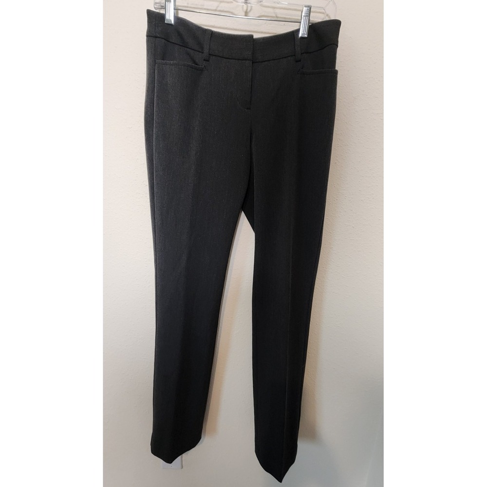 Express Columnist Dark Gray Trouser Mid-Rise Pants Women's Skinny 4L Stretch
